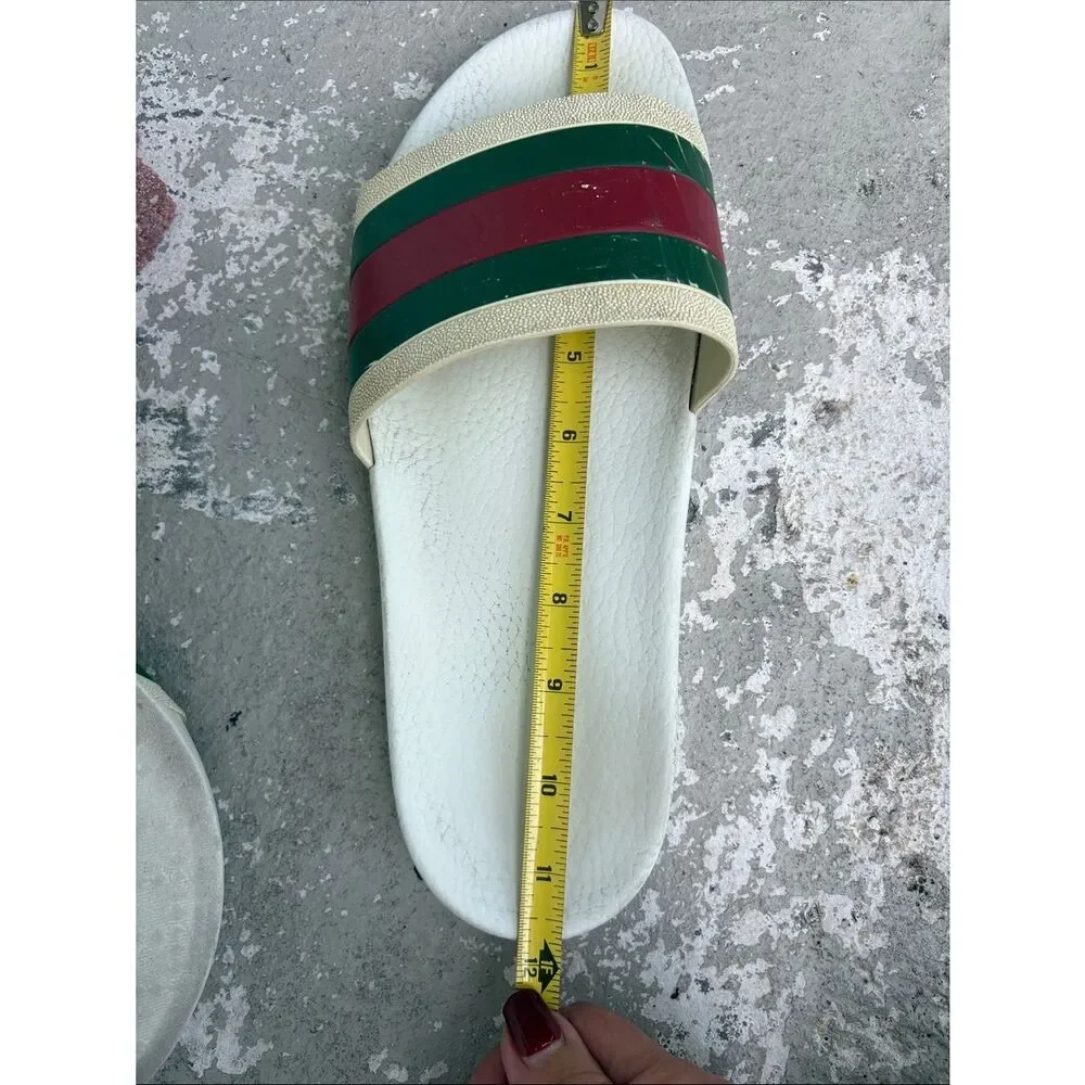 Gucci white 72 pool slides